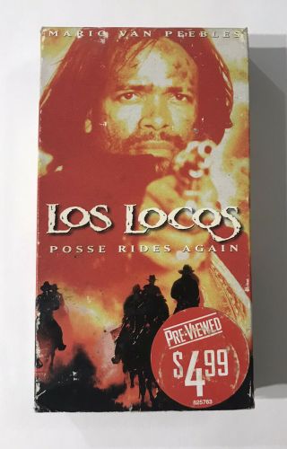 Los Locos: Posse Rides Again Vhs 1997 Western Mario Van Peebles Rare Htf Oop