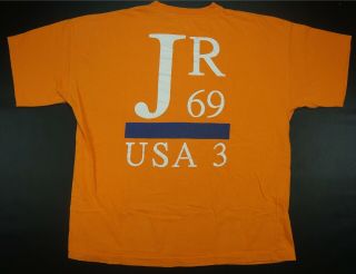 Rare Vintage J Riggings Jr 69 Usa 3 Spell Out Pocket T Shirt 90s Orange Size 2xl