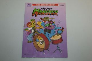 Vintage My Pet Monster Coloring Book 1986 Rare 1 Page Colored