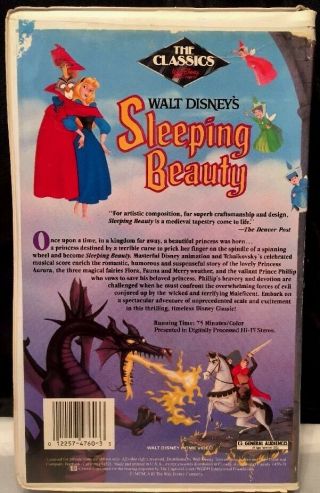 SLEEPING BEAUTY THE CLASSICS VHS RARE 1ST EDITION WALT DISNEY ' S 2