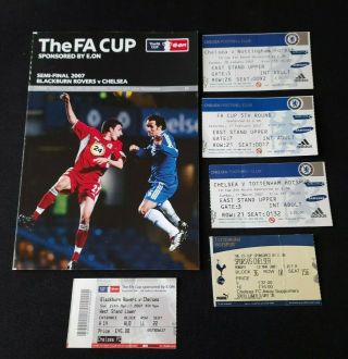 Chelsea V Blackburn Rovers 2007 Fa Cup Semi Final Programme With Rare Tickets