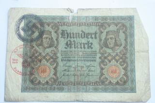 1 X Germany Banknote.  100 Marks.  1920.  Nsdap,  Sa Der Nsdap Stamps.  V Rare.