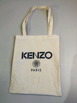 Kenzo Paris Reusable Shopping Eco Tote Bag 13x10” Natural Cloth Rare