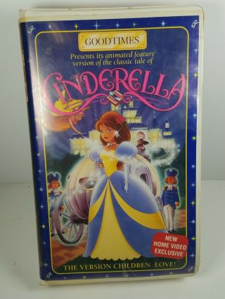 Cinderella Vhs,  1994 Goodtimes Platinum Series Version,  Very Rare Vhs,  Animated