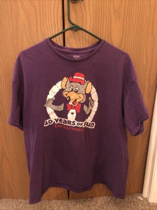 Chuck E Cheese 40 Years Of Fun Purple Xl T Shirt