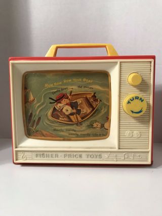 Vintage & Rare - 1966 Fisher Price Toys 114 Two Tune Giant Screen Music Box Tv