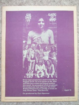 Rare - John Lennon Apple God Save Oz 1971 Advert/poster - Yoko