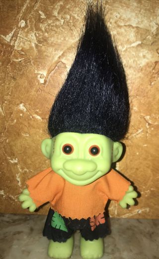 Frankenstein Monster - Rare Vintage Russ 5 " Troll Doll With Black Hair Halloween
