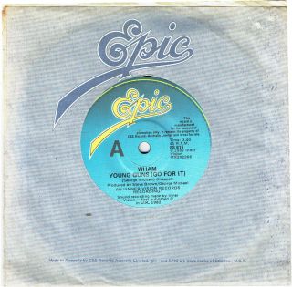 Wham - Young Guns (go For It) - Rare 7 " 45 Promo Vinyl Record - 1982