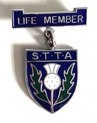 Ultra Rare Retro Scottish Table Tennis Association Life Member Silver Pin Badge