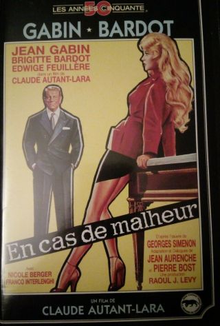 Brigitte Bardot Vhs Rare En Cas De Malheur