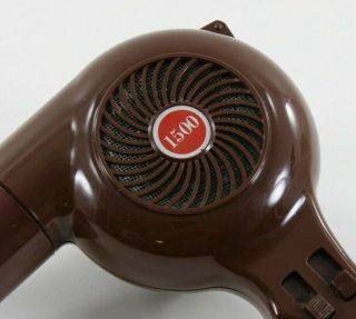 Vintage Hair Dryer Model HA - 2215DS 1500 watt Dark Brown 6 settings RARE FIND 3