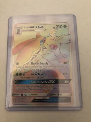 Lurantis Gx 150/149 Rainbow Hyper Secret Rare Sun Moon Pokémon Card Near