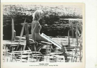 Young Love Sexy Woman By Lake 10x8 Vintage Photo Rare