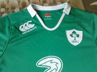 RARE RUGBY SHIRT - IRELAND HOME 2015 - 2016 SIZE S 2
