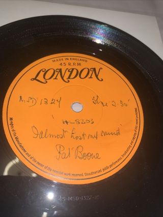 Pat Boone Rare One Sided Demo I Almost Lost My Mind 45