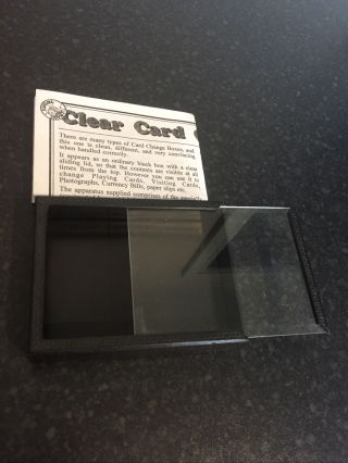 Rare Vintage Closeup Magic Trick Clear Card Change Box