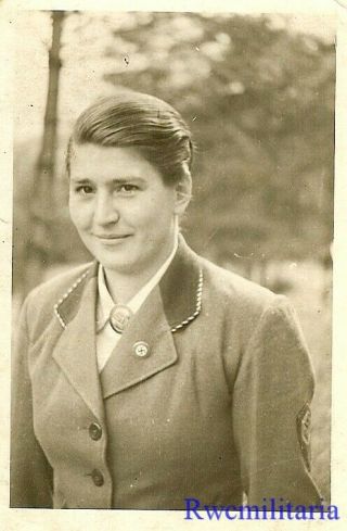 Rare Close Up Pic Cute Female German Uniformed Rad Girl; 1940
