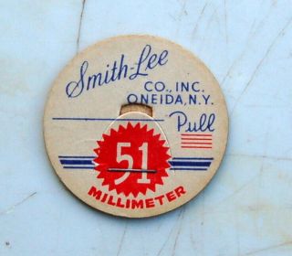 Rare Usa Milk Bottle Card Cap Dairy Sample : Smith Lee (oneida) Ny.  51mm