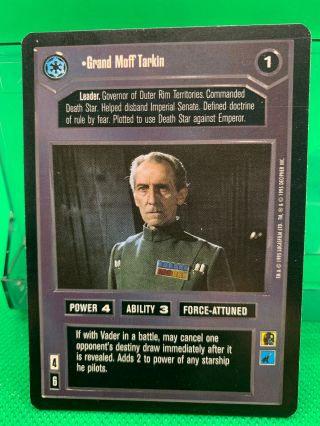 Star Wars Ccg Swccg Grand Moff Tarkin Premiere Rare Card Limited Bb Unplayed