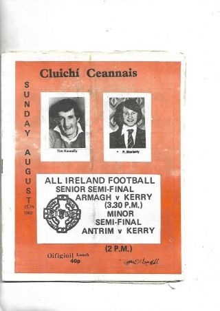 1982 Gaa Football All Ireland Semi Kerry V Armagh Rare 16 Page Pirate