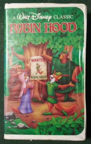A Walt Disney Classic Robin Hood Vhs 1189 Rare Black Diamond Edition