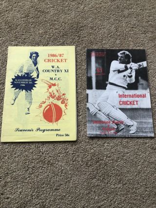 Ashes Tour 1986 Cricket Programmes X2 Rare Programmes