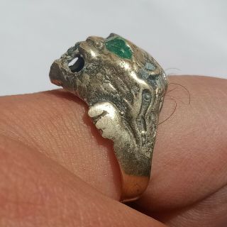 Extremely Ancient Bronze Lion Ring Roman Rare Legionary Artifact Authentic