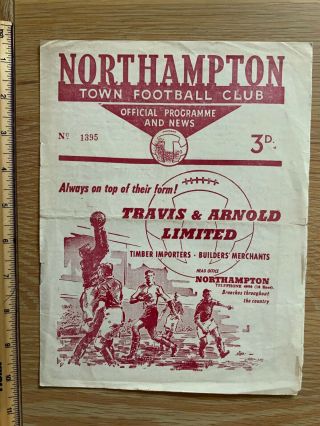 Rare Northampton Town V Doncaster Rovers Programme 1960/61