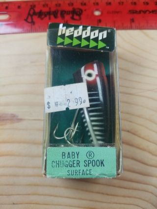 Rare Heddon Baby Chugger Spook 9520 Xbw 3/8 Oz.  Surface Fishing Lure W Box Nos