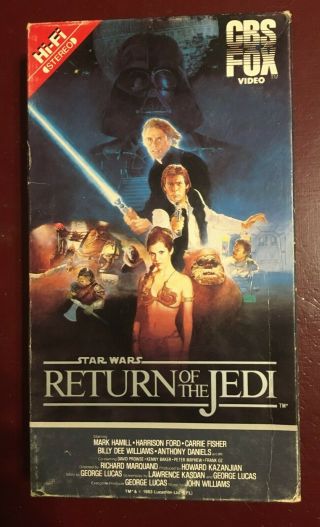 Star Wars Return Of The Jedi Vhs 1986 Cbs Fox Rare Red Label