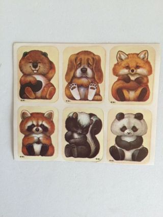 Vintage Mark 1 Furry Animal Stickers,  6 Stickers,  1980’s Rare