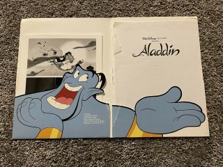 Rare 1992 Walt Disney’s Aladdin - Movie Studio Press Kit With 5 Photos