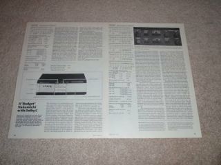 Nakamichi Lx - 3 Cassette Review,  3 Pgs,  1982,  Rare
