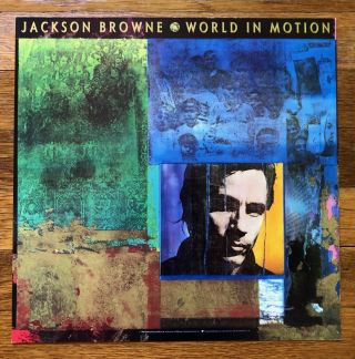 Jackson Browne World In Motion Rare Promo 12 X 12 Poster Flat 1989