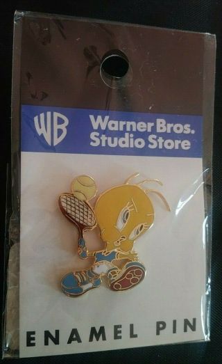 Warner Brothers Looney Tunes Tweety Bird Tennis Star Enamel Pin Vintage Rare