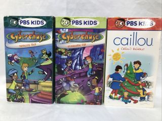 Pbs Kids Vhs - Cyberchse Totally Rad,  Ecohaven,  And Caillou’s Holidays