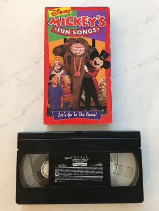 Vintage Disney Mickeys Fun Songs Lets Go To The Circus Vhs Rare Kids Sing Along