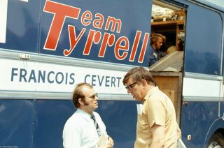 Francois Cevert Ken Tyrrell Transporter Photograph Foto Very Rare