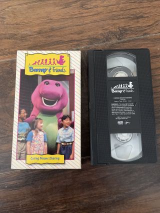 Barney & Friends Caring Means Sharing 4 Vhs Rare Oop Htf Vg,