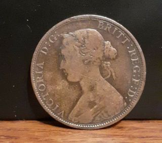 1864 Queen Victoria Canada Province Nova Scotia One Cent Bronze Coin RARE ? (a) 2