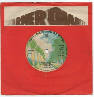 America - A Horse With No Name 7 " Vinyl Ventura Highway Sandman Rare Uk Ep