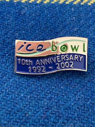 A & Rare 2002,  10th Anniversary Ice Bowl (dumfries) Curling Stone Badge.