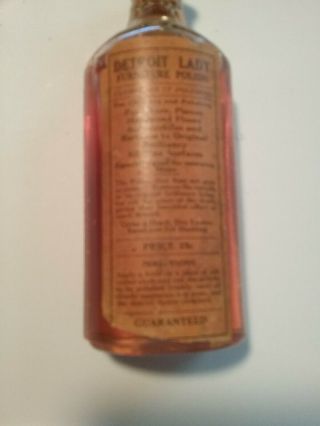 Rare Vintage Glass Bottles with cork from the 20s Detroit lady Furniture Polish 2
