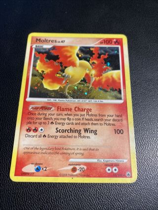 Moltres 10/100 Majestic Dawn Pokemon Card Rare Holo Light Play