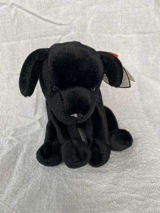 Ty Beanie Baby " Luke " The Black Dog First Edition With Errors Rare