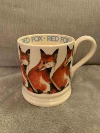 Rare Emma Bridgewater Red Fox 1/2 Pint Mug 1st Quality Chipped Rim