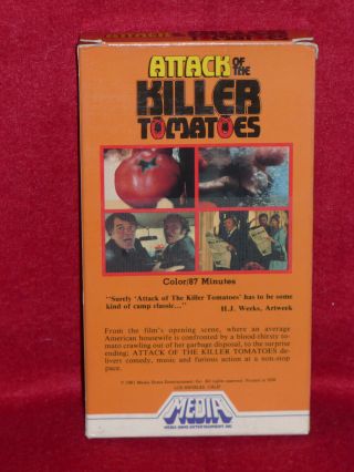 VHS Attack of the Killer Tomatoes Cult Classic Horror Comedy (1981 Rare) 2