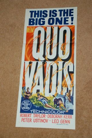 Robert Taylor & Deborah Kerr In Quo Vadis (1951) - V.  Rare Orig.  Poster