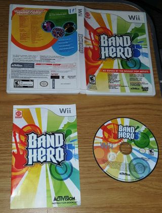 Band Hero Guitar Nintendo Wii Rare Complete Rock Roll 2009 Video Game